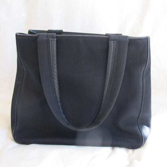 Authentic Vintage Prada Black Canvas Fabric Tote Bag - Picture 5 of 15